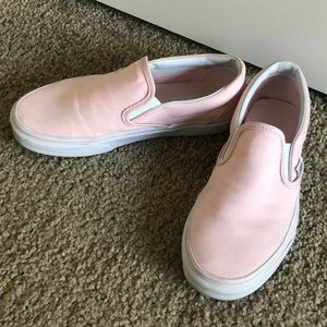 Light pink Vans slip-on sneakers